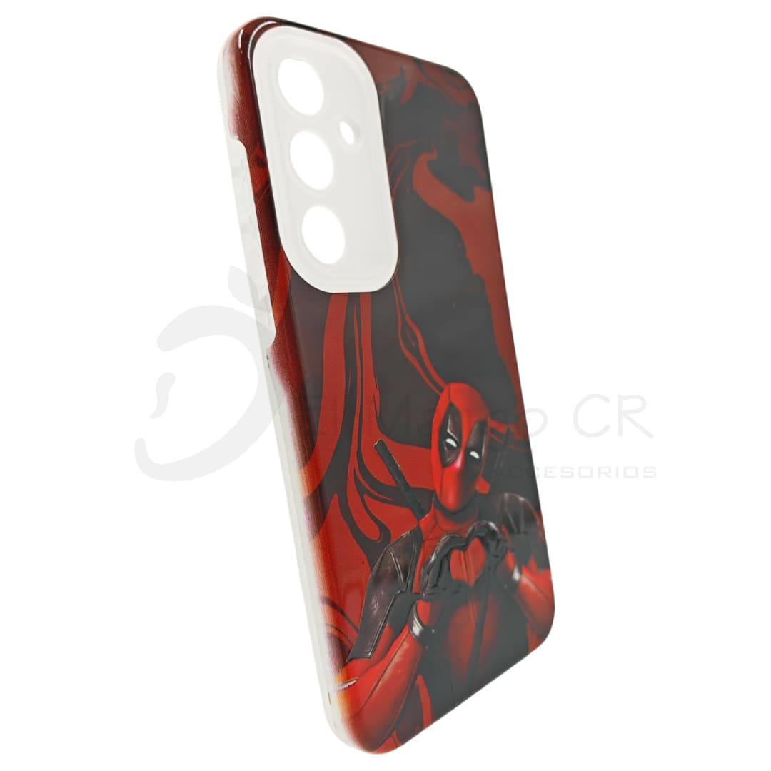Estuche para celular Samsung A35 diseño Deadpool de dos piezas