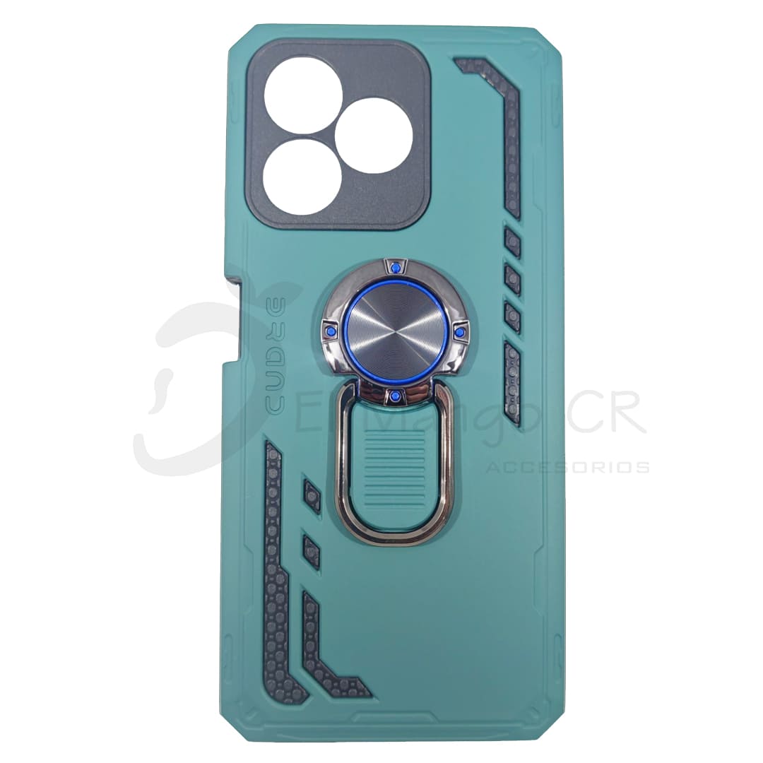 Estuche para celular Realme Note 50 reforzado verde de dos piezas con soporte