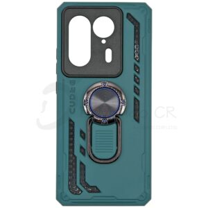Estuche para celular Motorola Edge 50 Ultra reforzado verde musgo de dos piezas con soporte