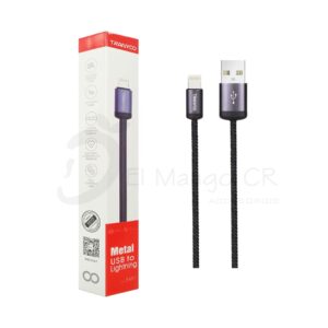 Cable carga superrápida 6 amperios USB Lightning, mallado de 1 metro.