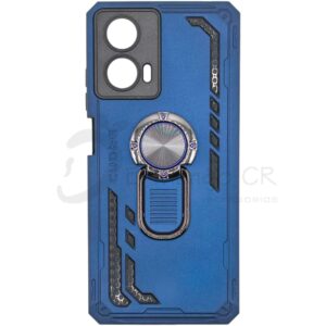 Estuche para celular Motorola G24 Motorola G04 Motorola E14 reforzado azul oscuro de dos piezas con soporte