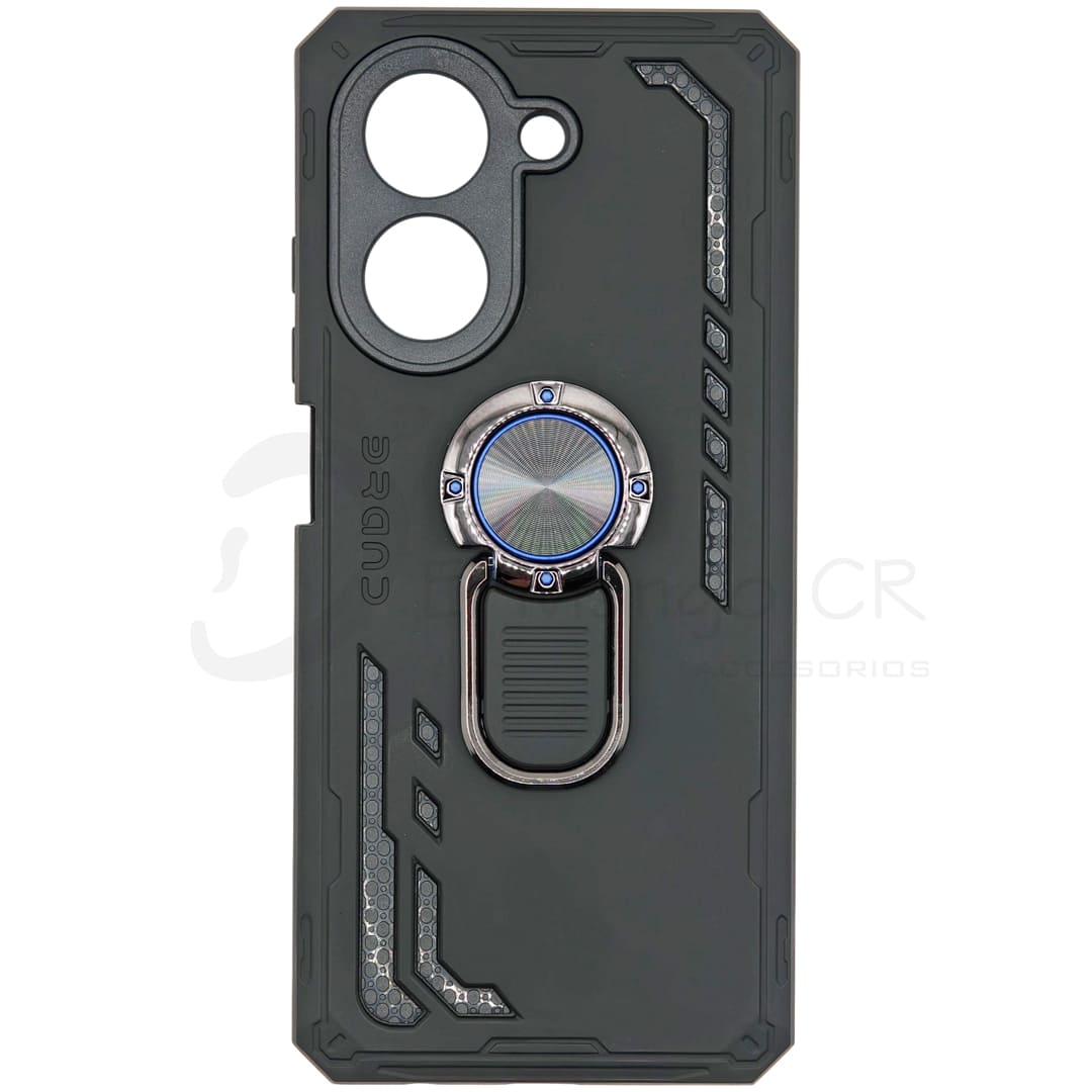 Estuche para celular Xiaomi Redmi A5 reforzado negro de dos piezas con soporte