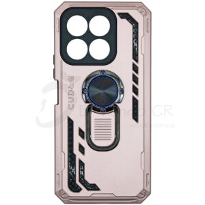 Estuche para celular Honor X8C reforzado oro rosa de dos piezas con soporte