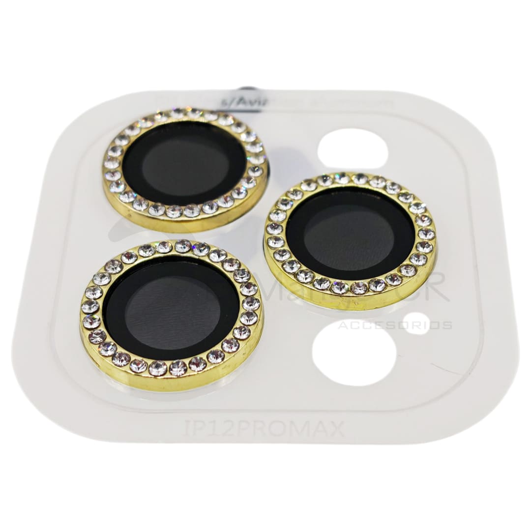 Vidrio temperado para camara de iPhone 12 Pro iPhone 12 Pro Max perlado color dorado