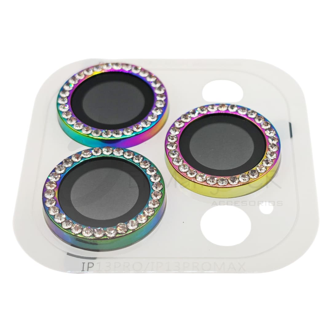 Vidrio temperado para camara de iPhone 13 Pro iPhone 13 Pro Max perlado color tornasol