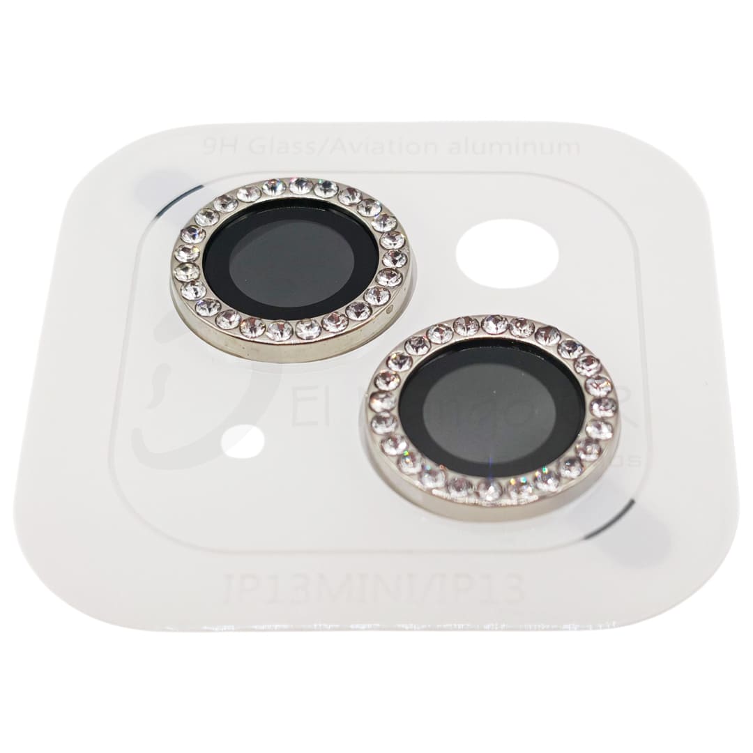 Vidrio temperado para camara de iPhone 13 iPhone 13 Mini perlado color plateado