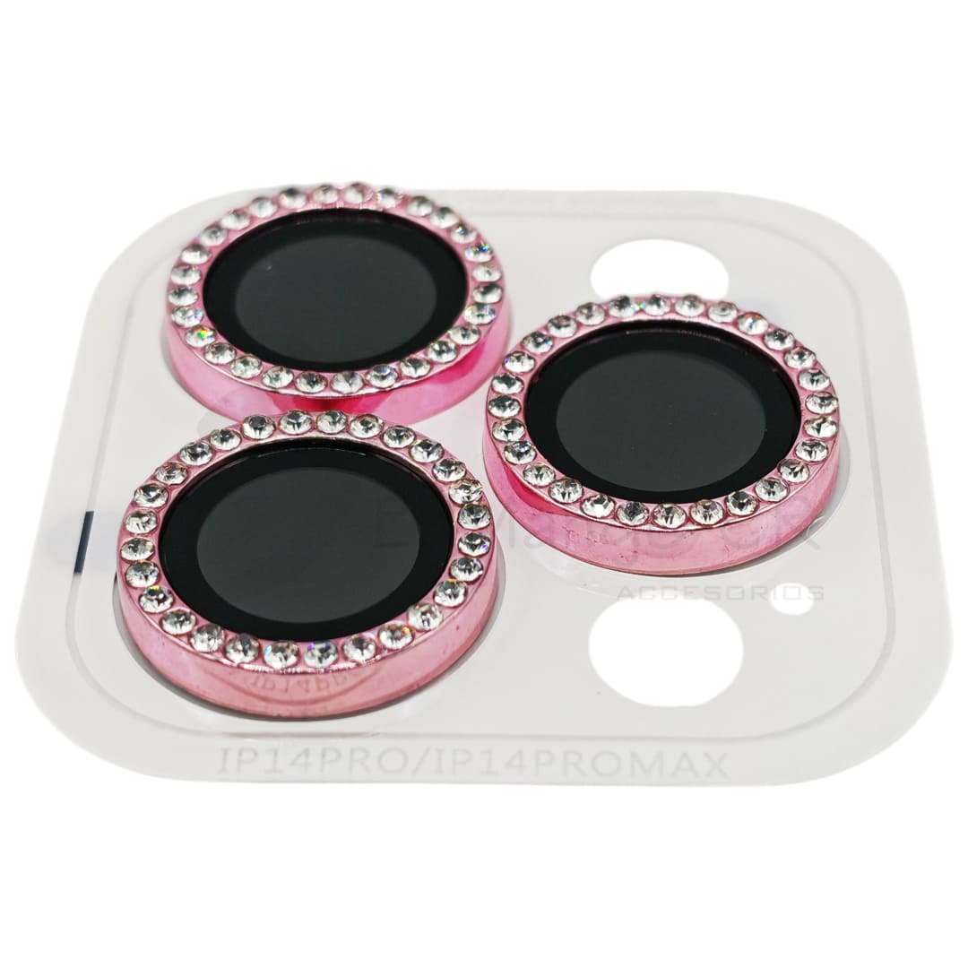 Vidrio temperado para camara de iPhone 14 Pro iPhone 14 Pro Max perlado color rosa