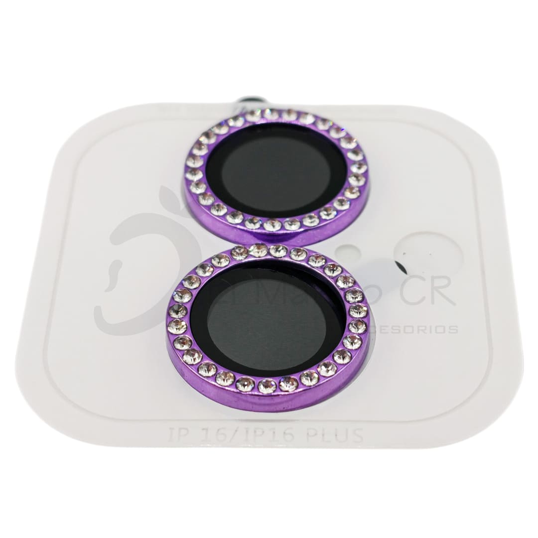 Vidrio temperado para camara de iPhone 16 iPhone 16 Plus perlado color lila