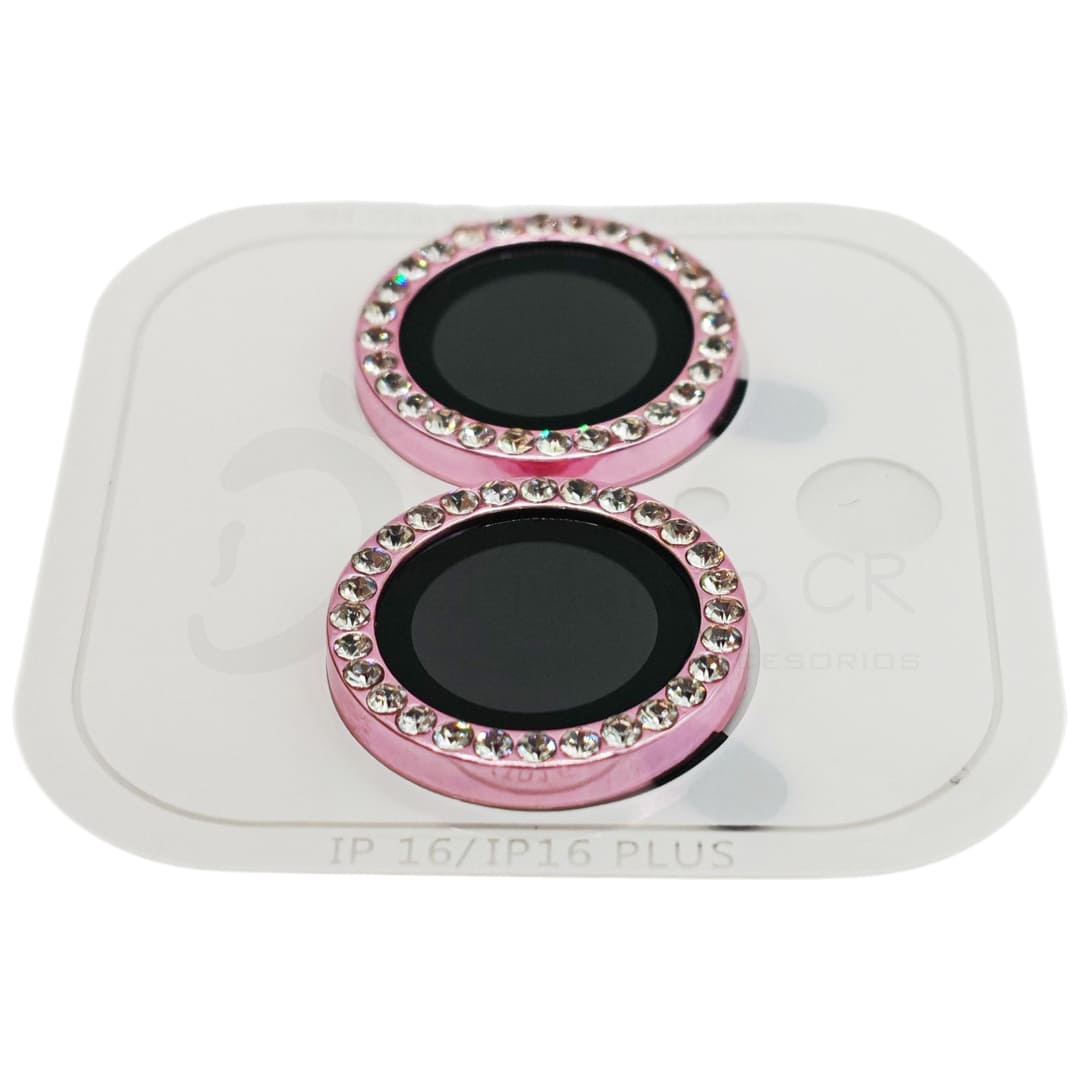 Vidrio temperado para camara de iPhone 16 iPhone 16 Plus perlado color rosa