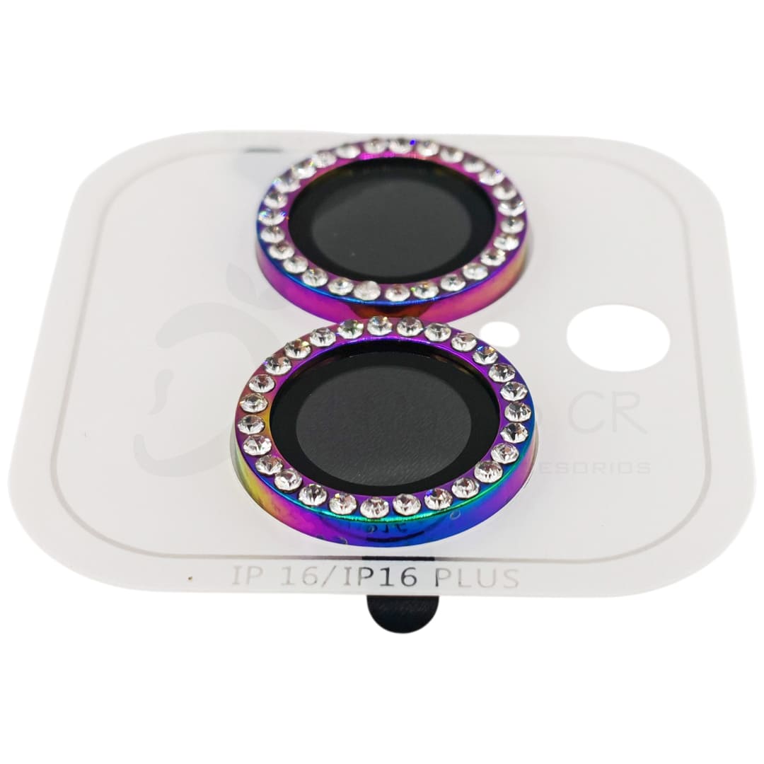 Vidrio temperado para camara de iPhone 16 iPhone 16 Plus perlado color tornasol