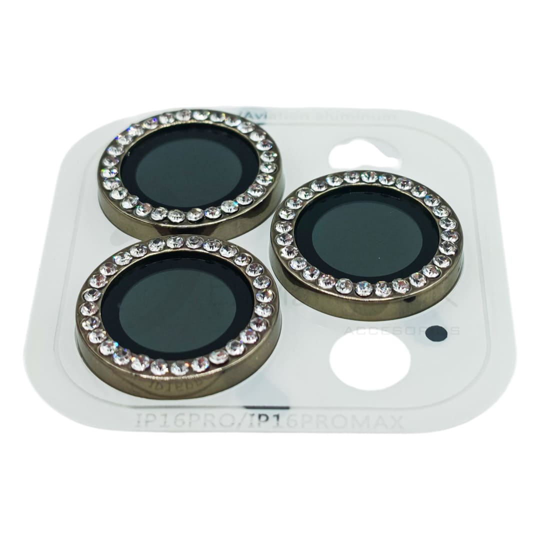 Vidrio temperado para camara de iPhone 16 Pro iPhone 16 Pro Max perlado color negro