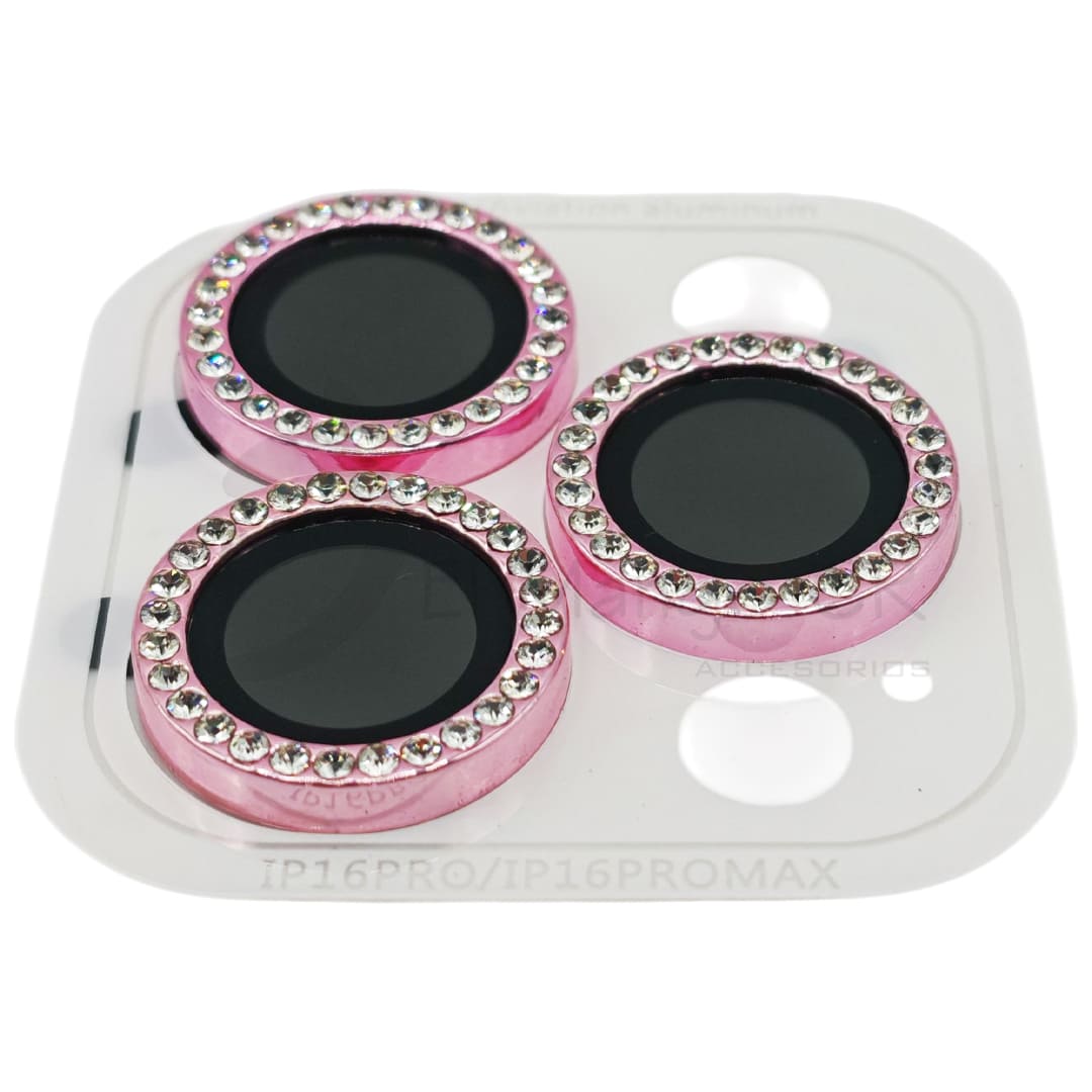 Vidrio temperado para camara de iPhone 16 Pro iPhone 16 Pro Max perlado color rosa