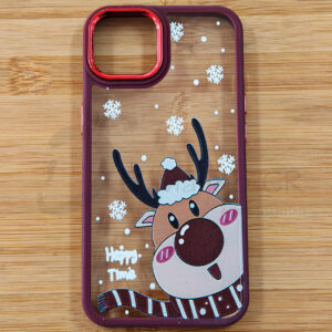 Estuche para celular Apple iPhone 13 iPhone 14 transparente reno navideño