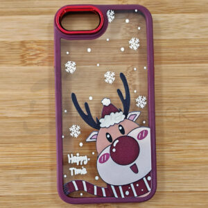 Estuche para celular Apple iPhone 7 iPhone 8 iPhone SE 2020 transparente reno navideño