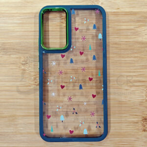 Estuche para celular Samsung A34 transparente árbol navidad