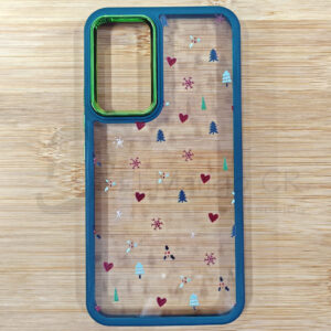Estuche para celular Samsung A54 transparente árbol navidad