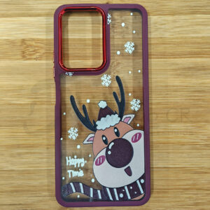 Estuche para celular Xiaomi Redmi Note 12 transparente reno navideño