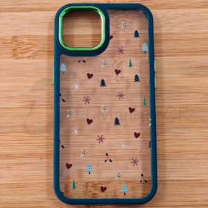 Estuche para celular Apple iPhone 15 transparente árbol navideño