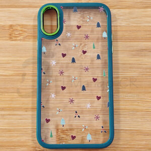 Estuche para celular Apple iPhone XR transparente árbol navideño