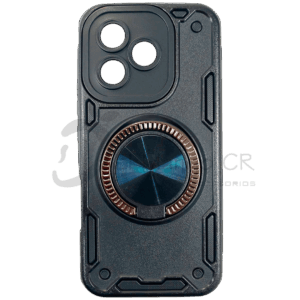 Estuche para celular Honor 400 Lite resistente a golpes tres piezas con soporte negro
