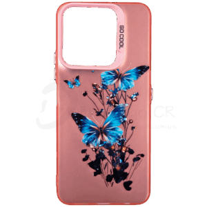 Estuche para celular Honor X6C diseño mariposas brillante