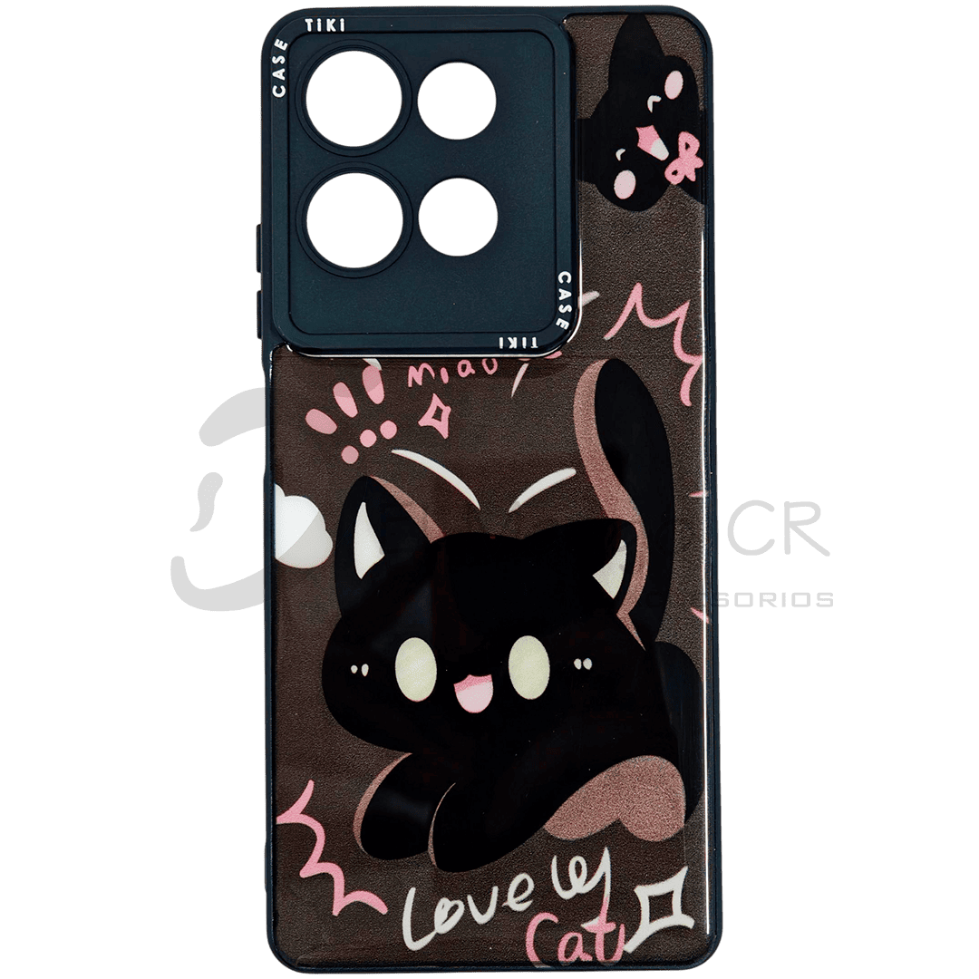 Estuche para celular Motorola G75 diseño gato brillante